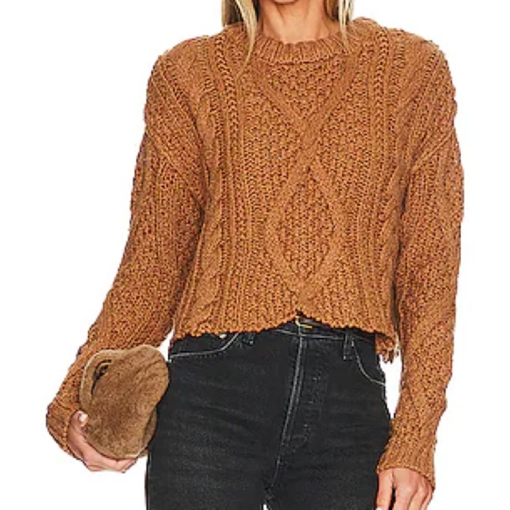 NWT Free People Cutting Edge Solid Cable-Knit Swe… - image 4
